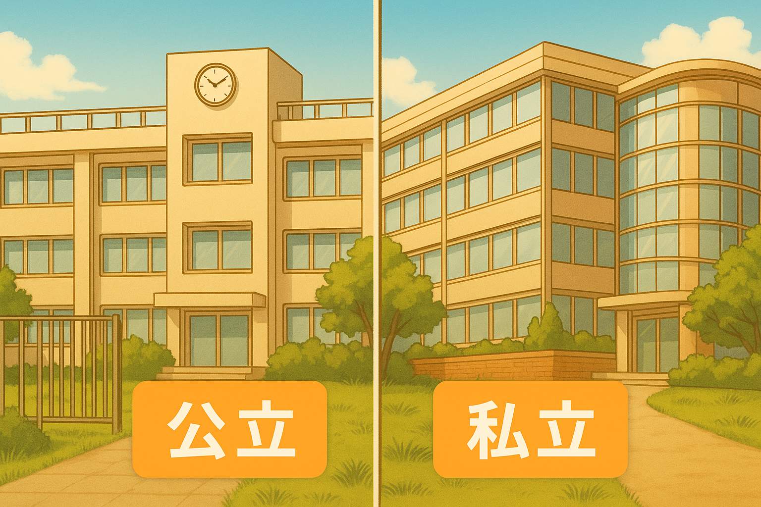 公立中学,私立中学,違い