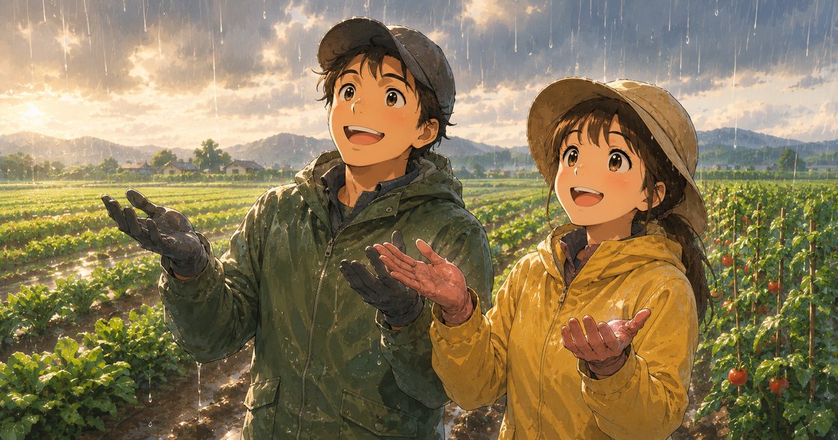 農家,雨の日